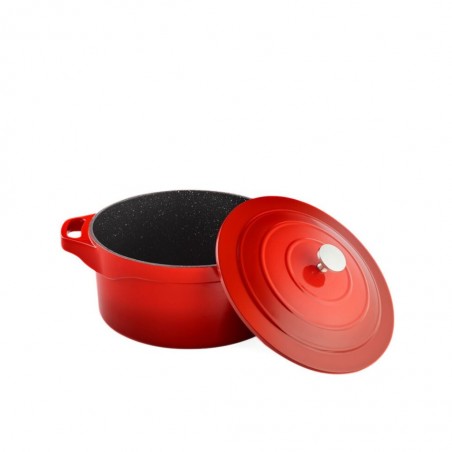 Pradel Magma 24cm Cast Aluminium Round Casserole Dish With Aluminium Lid PCUI003002 "O"