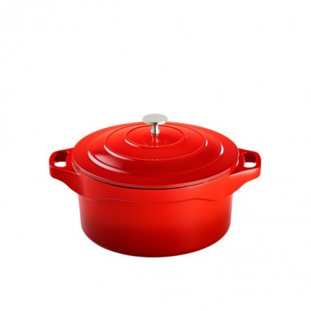 Pradel Magma 24cm Cast Aluminium Round Casserole Dish With Aluminium Lid PCUI003002 "O"