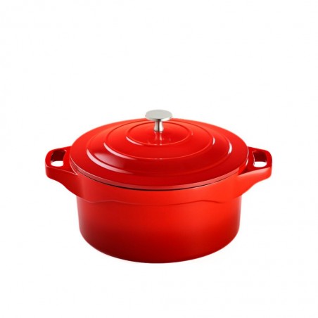 Pradel Magma 28cm Cast Aluminium Round Casserole Dish With Aluminium Lid PCUI003003 "O"