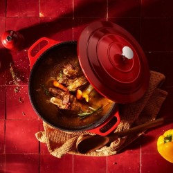 Pradel Magma 28cm Cast Aluminium Round Casserole Dish With Aluminium Lid PCUI003003 "O"