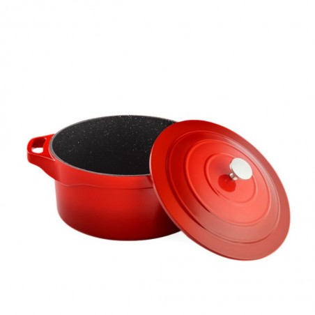 Pradel Magma 32cm Cast Aluminium Round Casserole Dish With Aluminium Lid PCUI003004 "O"
