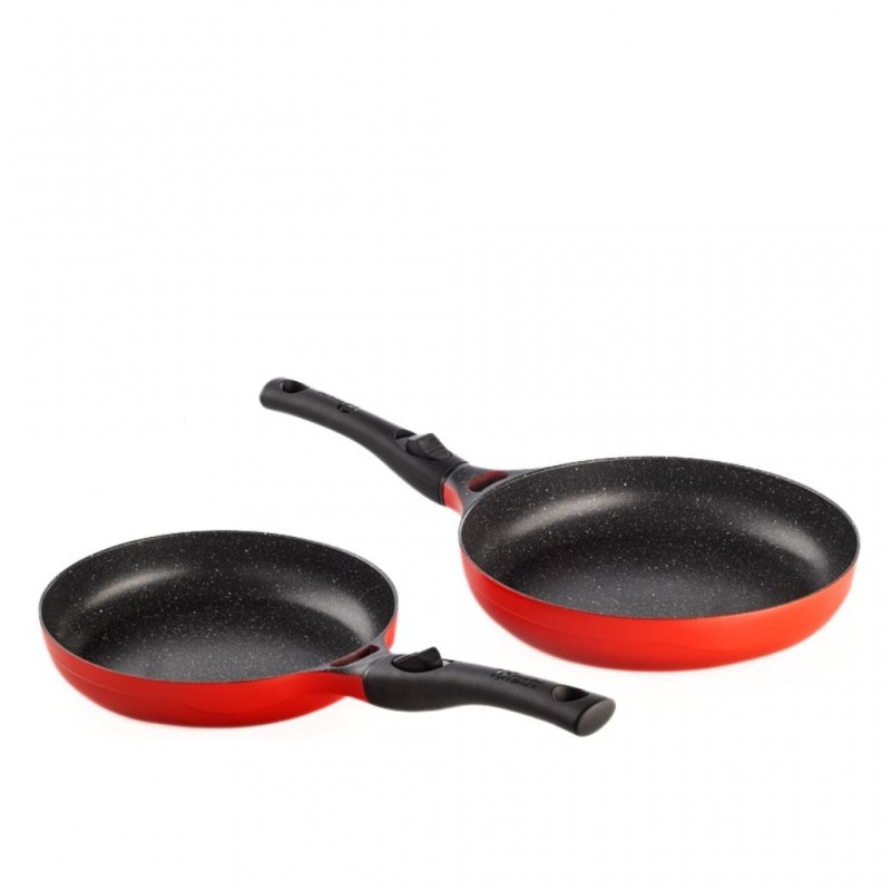 Pradel Magma 24/28cm Set Of 2 Cast Aluminium Pans Removable Handle PCUI003001 "O"