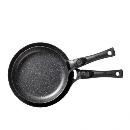 Pradel Magma 24/28cm Set Of 2 Cast Aluminium Pans Removable Handle PCUI003001 "O"