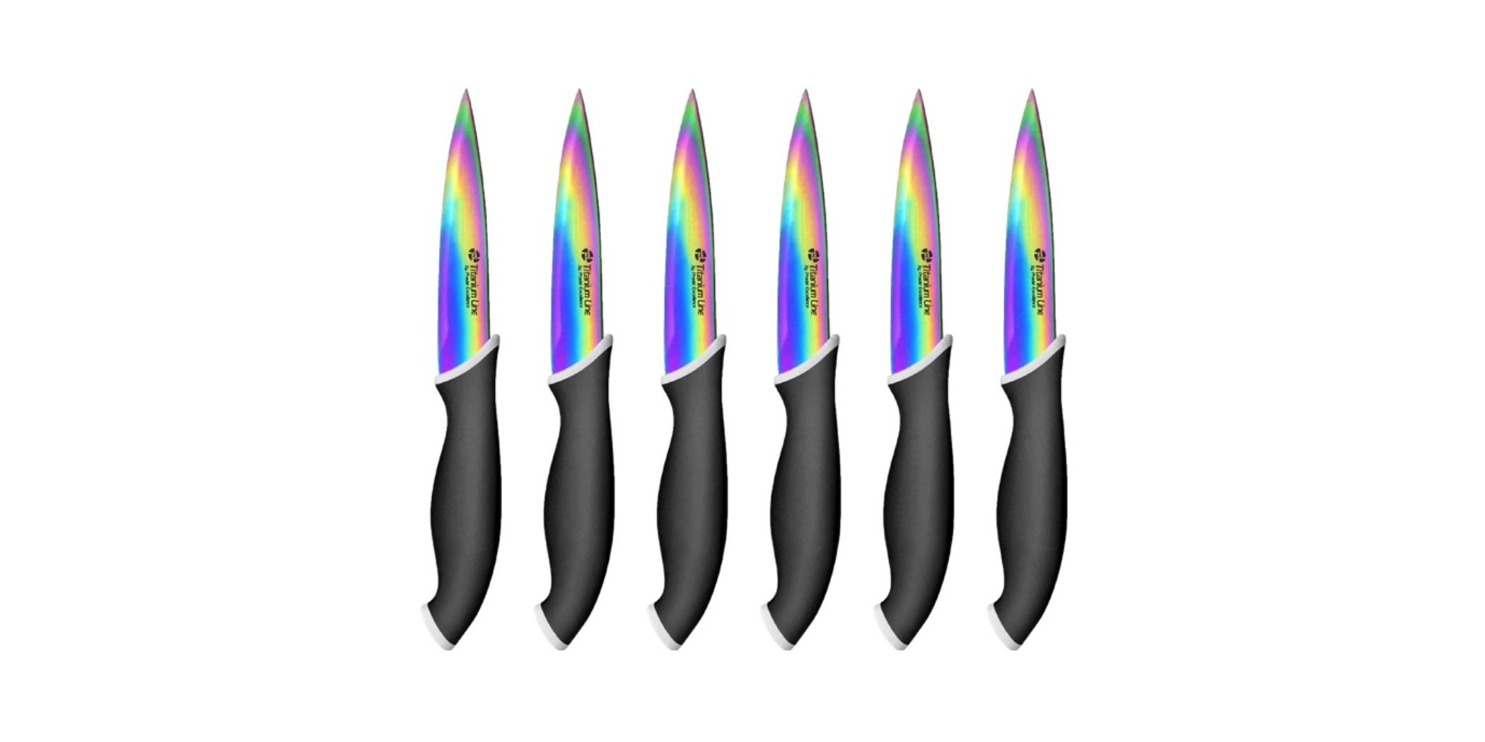 Pradel Set Of 6 Steak Knives 10cm Blade Titanium Coating  - P0001618/CTI006 "O"