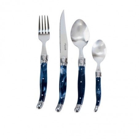 Pradel Laguiole Menagère 24pcs Gris Marbre Cutlery Set Postiche Handle P0000581/7214BIS "O"