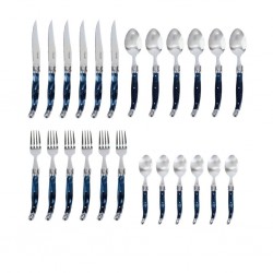 Pradel Laguiole Menagère 24pcs Gris Marbre Cutlery Set Postiche Handle P0000581/7214BIS "O"