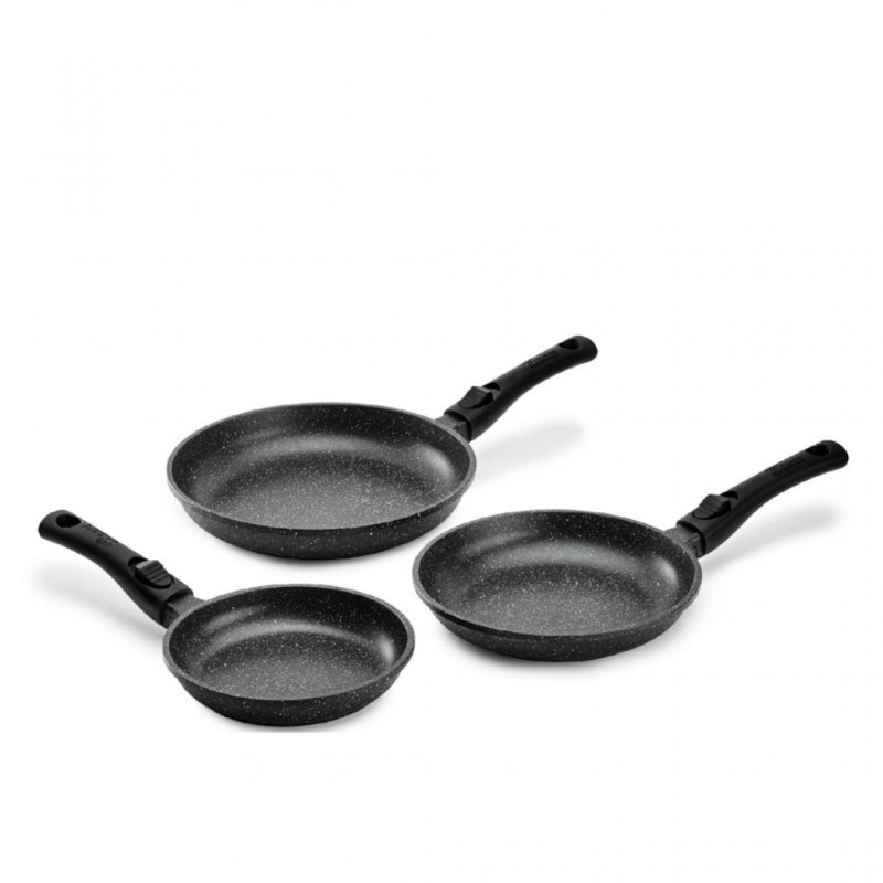 Pradel Premium  20/24/28cm Set of 3 Pans Cast Aluminium Removable Handle - PCUI001032  "O"