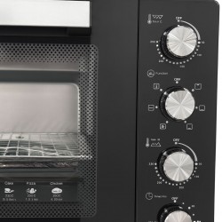 Mammouth EO1000CRD 100L Black Electric Oven With Double Glass Door, Rotisserie & Convection