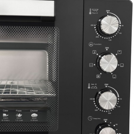 Mammouth EO1000CRD 100L Black Electric Oven With Double Glass Door, Rotisserie & Convection