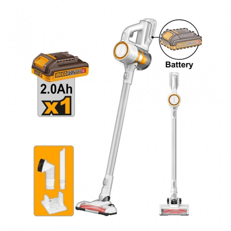 Ingco CVLI2006 Cordless 18MW Stick V/Cleaner Incl 2.0Ah Battery (FBLI2001) & Charger(FCLI2001E) "O" Ingco CVLI2006 Cordless 18MW Stick V/Cleaner Incl 2.0Ah Battery (FBLI2001) & Charger(FCLI2001E) "O"