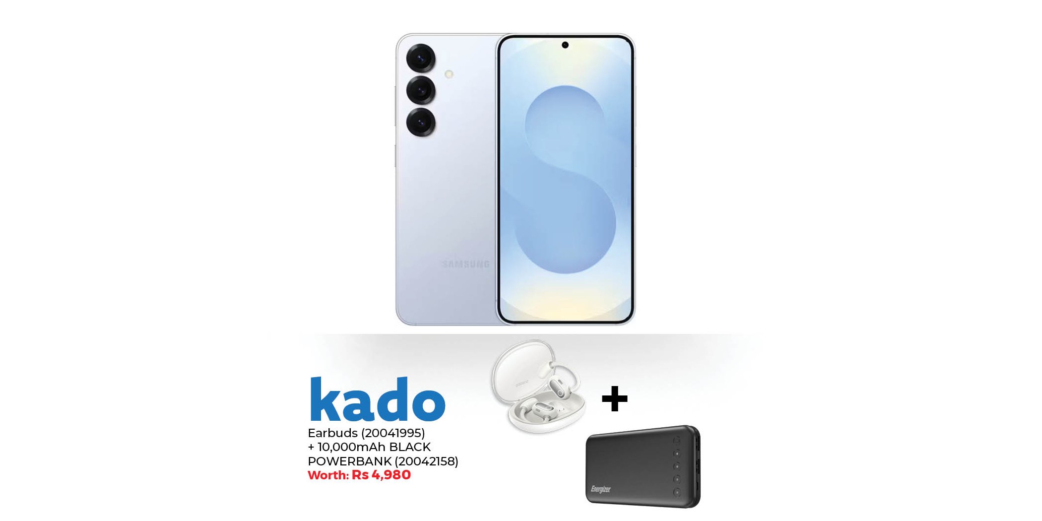 Samsung Galaxy S25 Blue & Free Baseus Eli Sport 1 Open-Ear Tws Earbuds + ENERGIZER 10,000mAh POWERBANK
