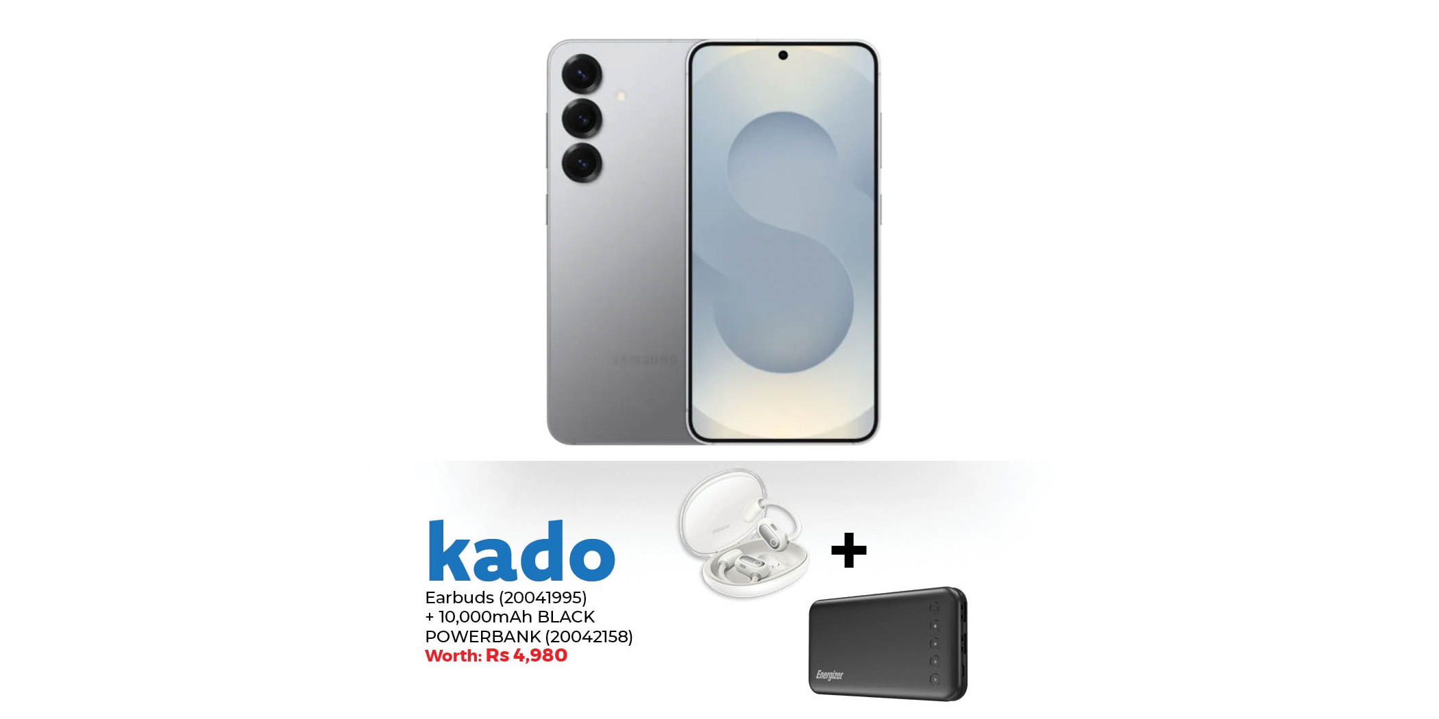 Samsung Galaxy S25 Plus Silver & Free Baseus Eli Sport 1 Open-Ear Tws Earbuds + ENERGIZER 10,000mAh POWERBANK