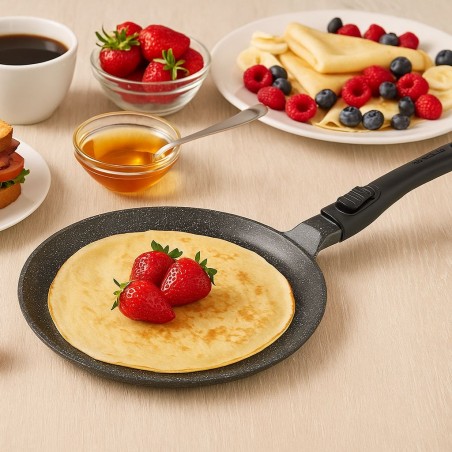 Pradel Premium 24cm Crepe Pan Cast Aluminium Removable Handle - PCUI001019 "O"