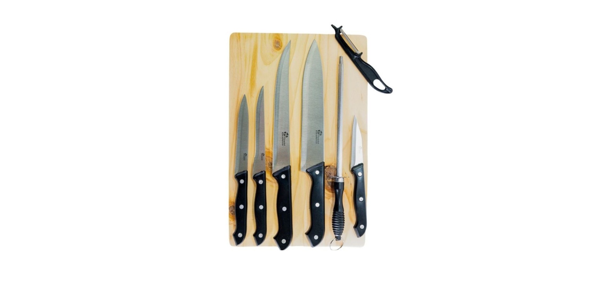 Pradel Essentials Cutting Board Set + 5 Knives + 1 Peeler - PCOT001012 "O"