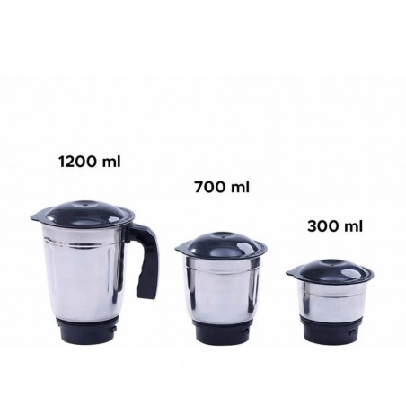 Wonderchef WON651-63154712 Capri Mixer Grinder 550W Black & Red 5YW "O"