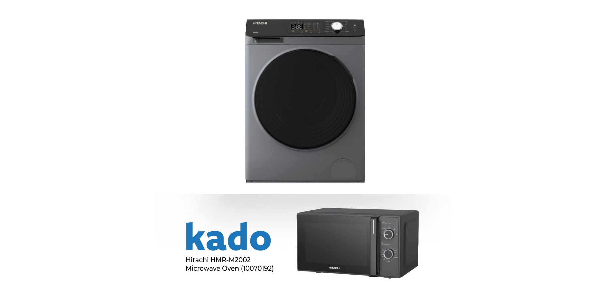 Hitachi BD-802HVOS Washing Machine & Free Hitachi HMR-M2002 Microwave Oven