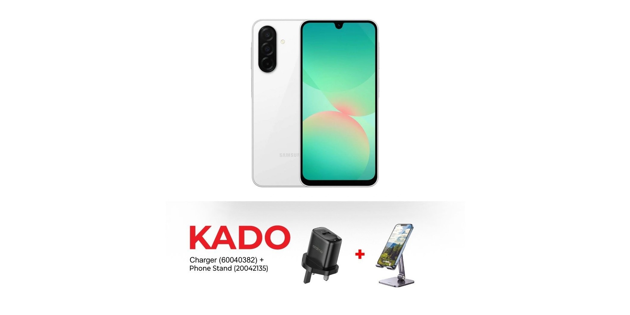 Samsung Galaxy A26 5G(6GB+128GB) White & Free CHARGER AS-258 KIT 2.4A + PHONE STAND AS-T627