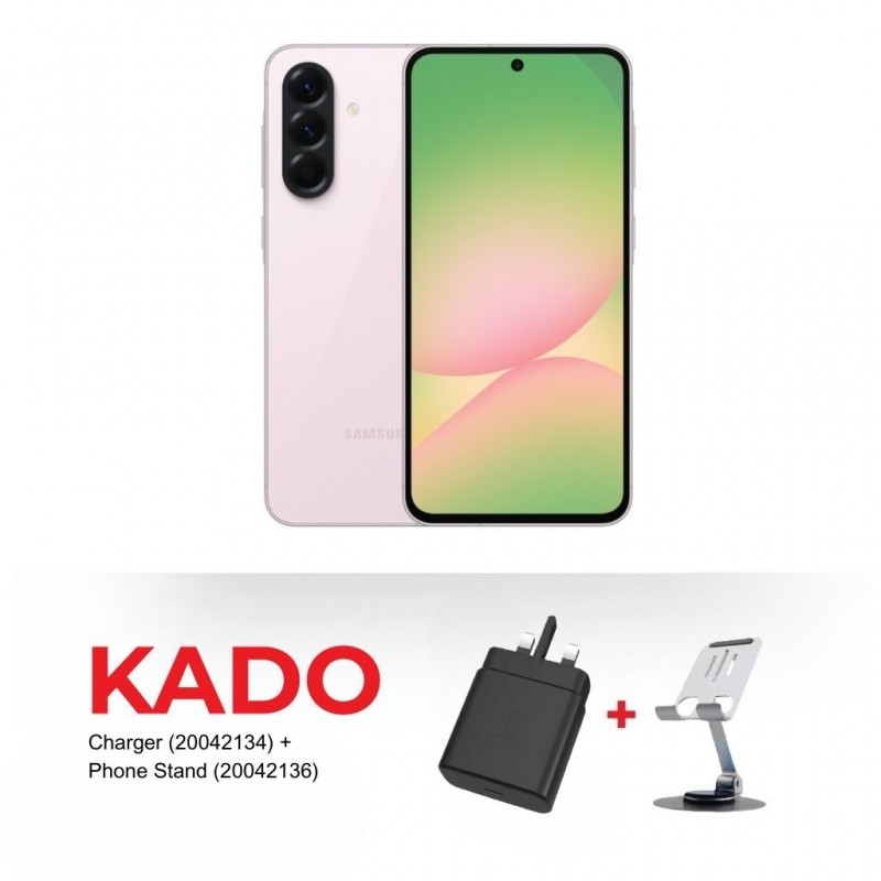 Samsung Galaxy A56 5G (8GB+256GB) Light Pink & Free CHARGER AS--CS288 KIT 3A + PHONE STAND AS-TS626