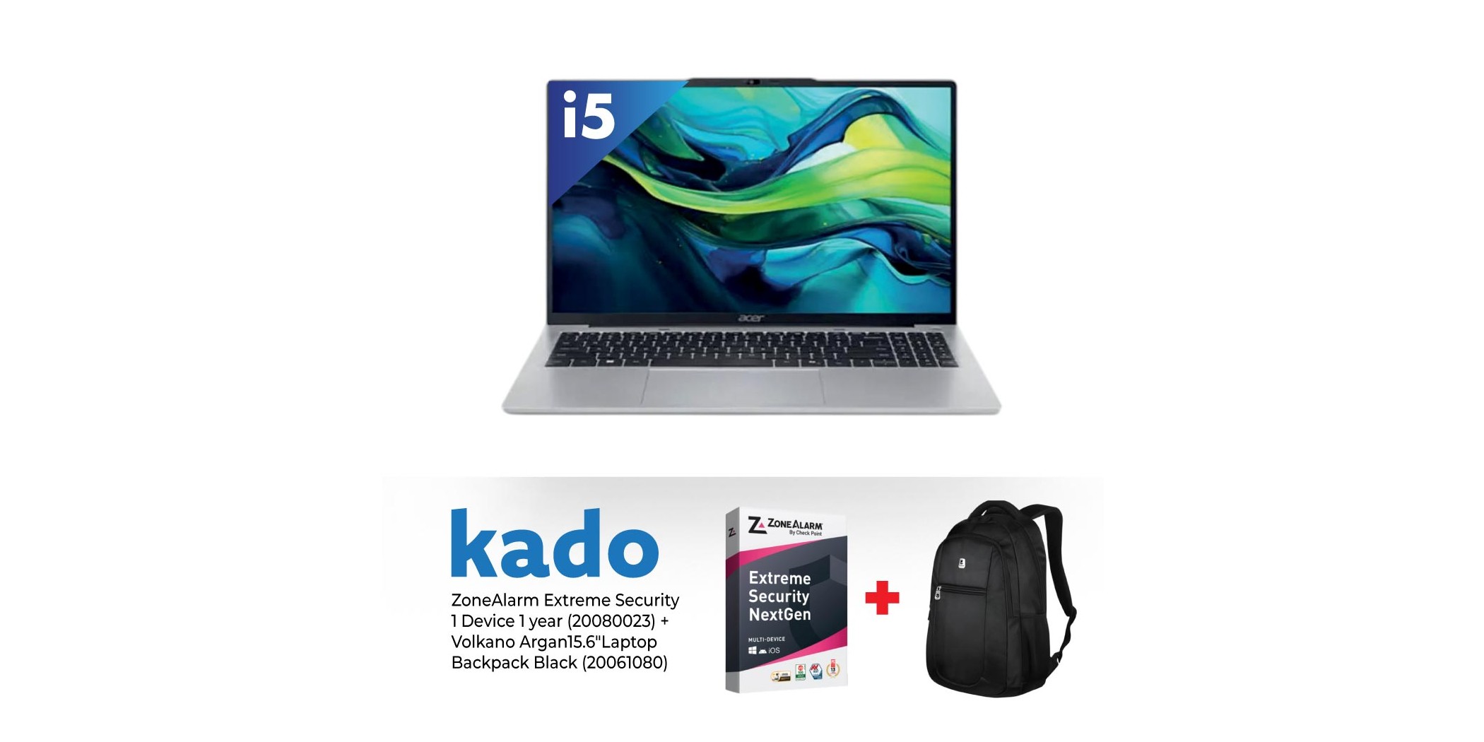 Acer Aspire Lite 16 AL16-52P-59PP (Light Silver) AL16-52P-510H & Free Volkano Laptop Backpack + ZoneAlarm Extreme Security