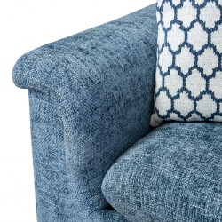 Florence 3 Seater In Blue Fabric