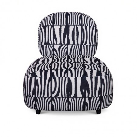 Oren Armless Chair In Black & White Fabric