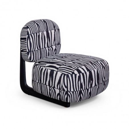Oren Armless Chair In Black & White Fabric