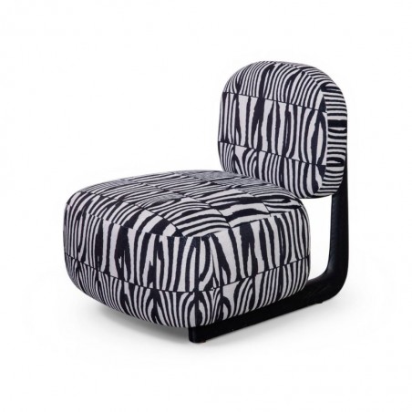 Oren Armless Chair In Black & White Fabric
