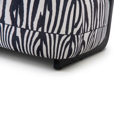 Oren Armless Chair In Black & White Fabric