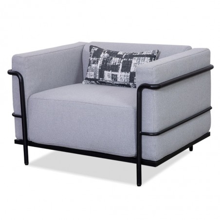 Azzuro Armchair Grey Fab/Metal Frame