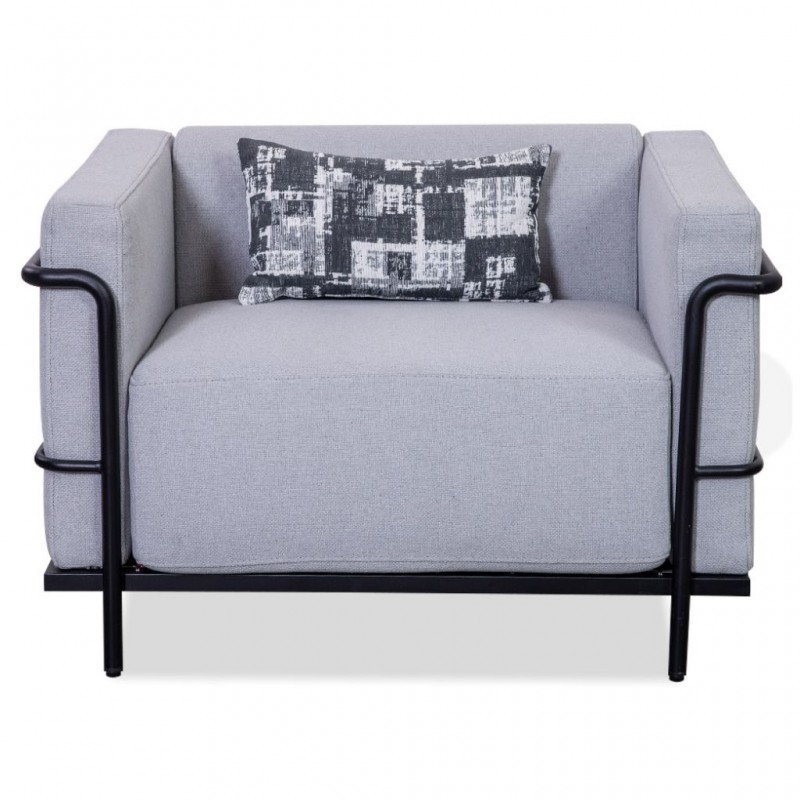 Azzuro Armchair Grey Fab/Metal Frame