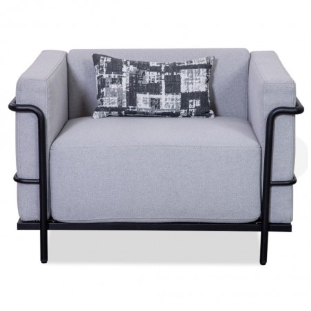 Azzuro Armchair Grey Fab/Metal Frame