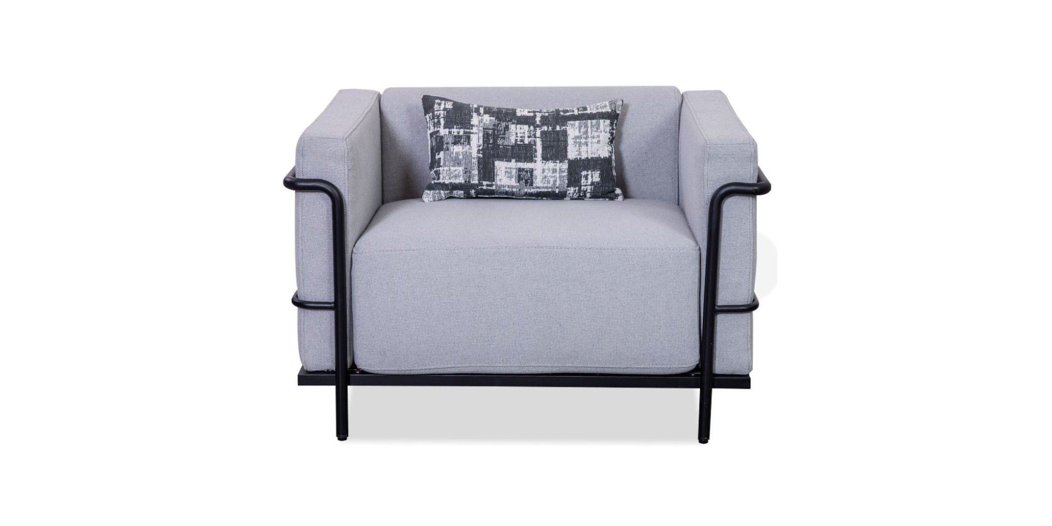 Azzuro Armchair Grey Fab/Metal Frame