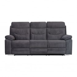 Burlington Recliner 3 Seater in Pewter Fab