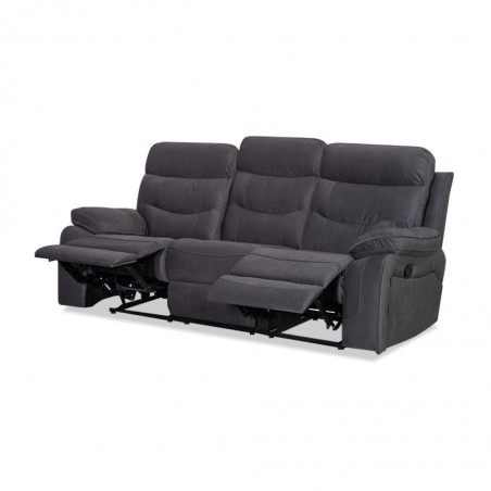 Burlington Recliner 3 Str in Pewter Fab