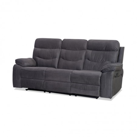 Burlington Recliner 3 Str in Pewter Fab