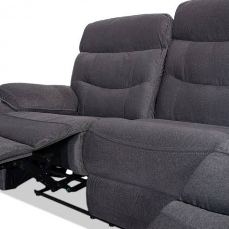 Burlington Recliner 3 Seater in Pewter Fab