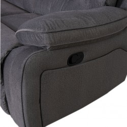 Burlington Recliner 3 Str in Pewter Fab