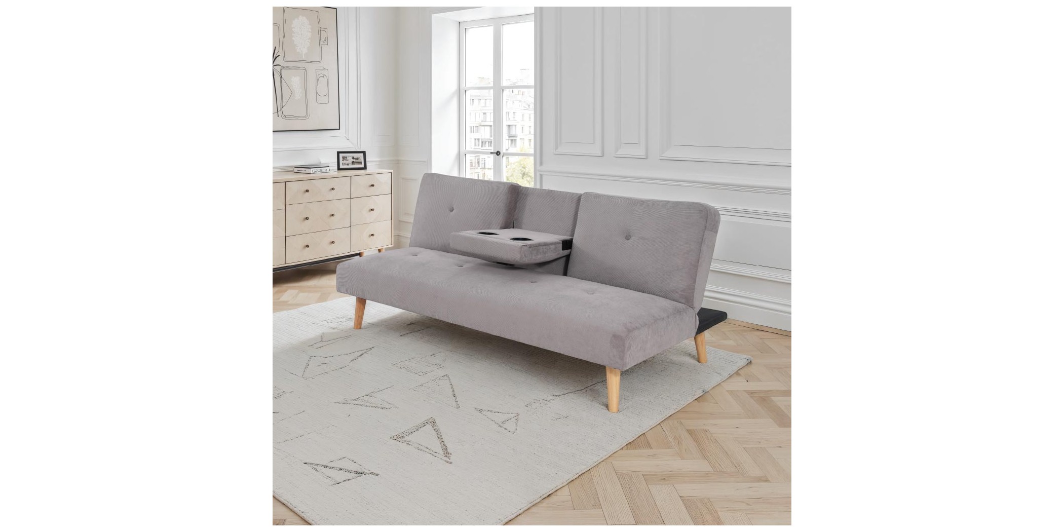 Hobbs Sofa Bed Grey fabric