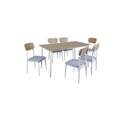 Cheelai Table and 6 Chairs Metal/MDF