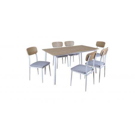 Cheelai Table and 6 Chairs Metal/MDF