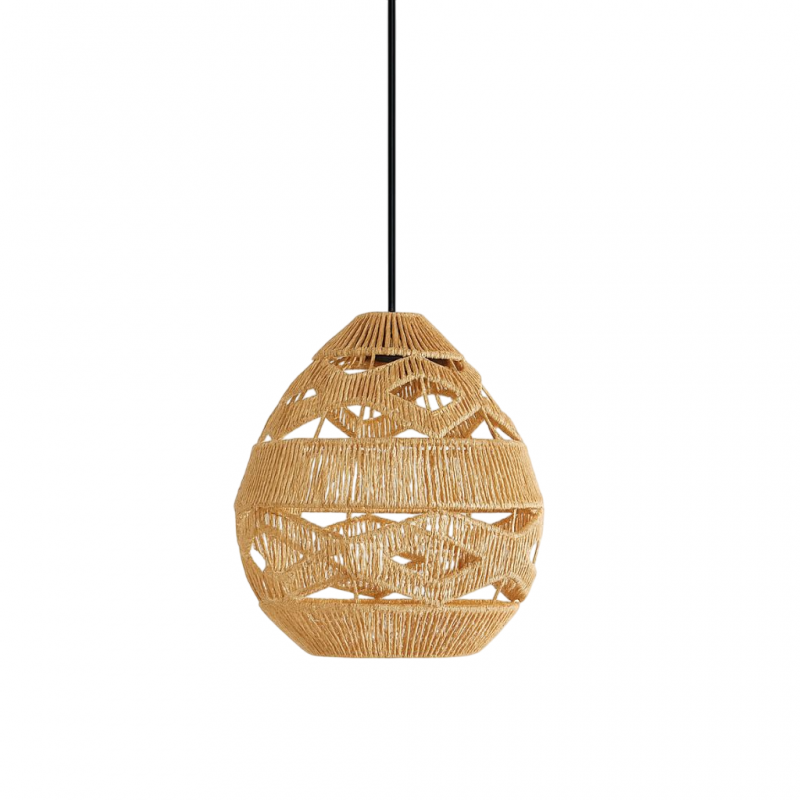 Pendant Lamp Rope & Metal D30x38cm