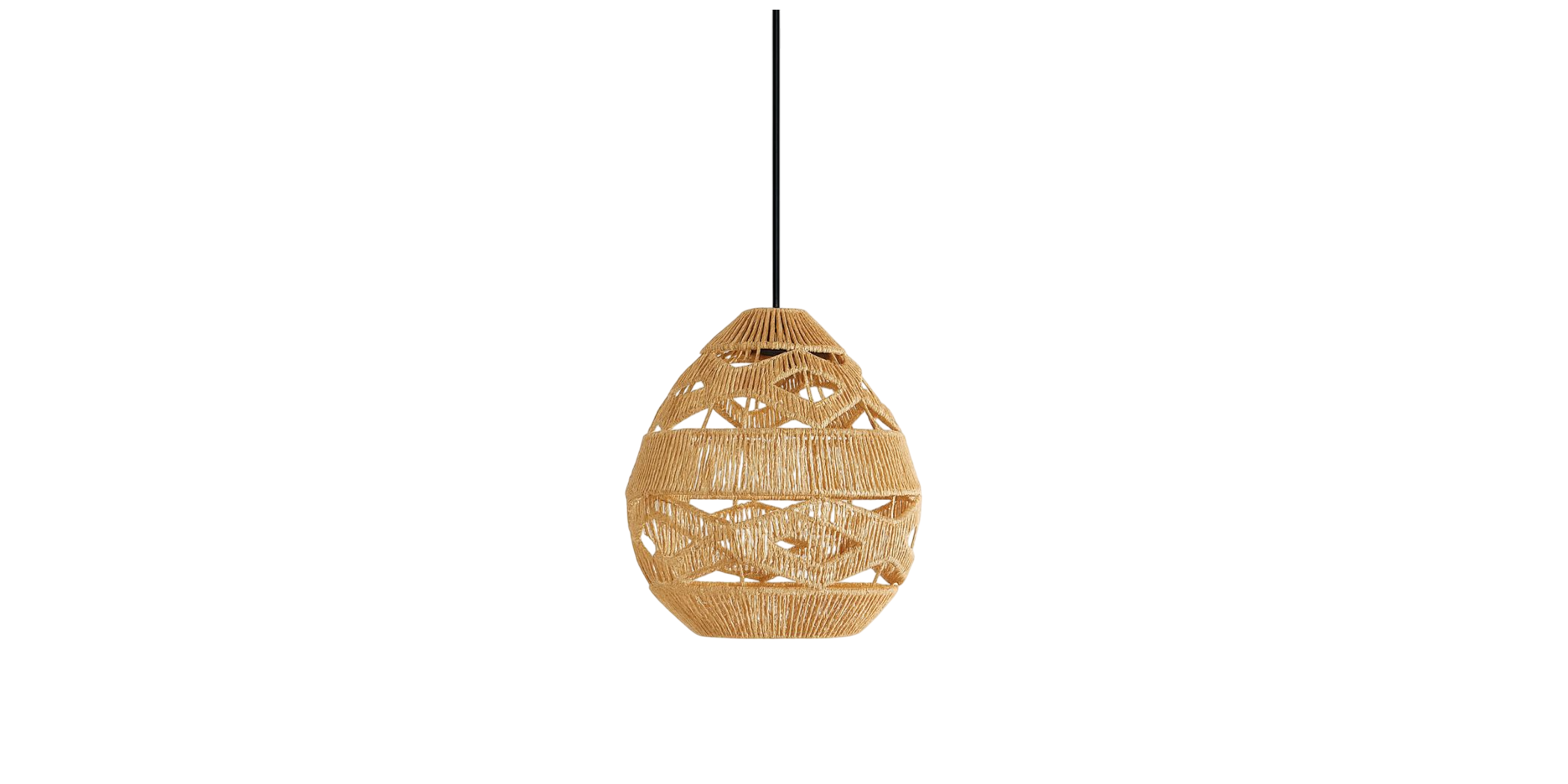 Pendant Lamp Rope & Metal D30x38cm