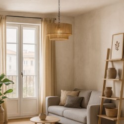 Pendant Lamp Rope & Metal D50x28cm