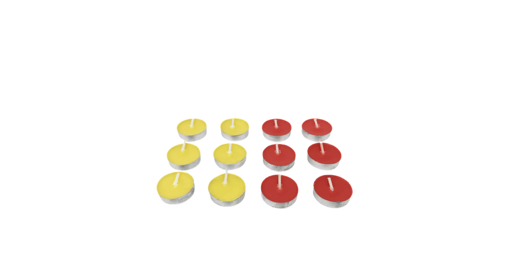 12 Pcs Candle Set White,Yellow,Red