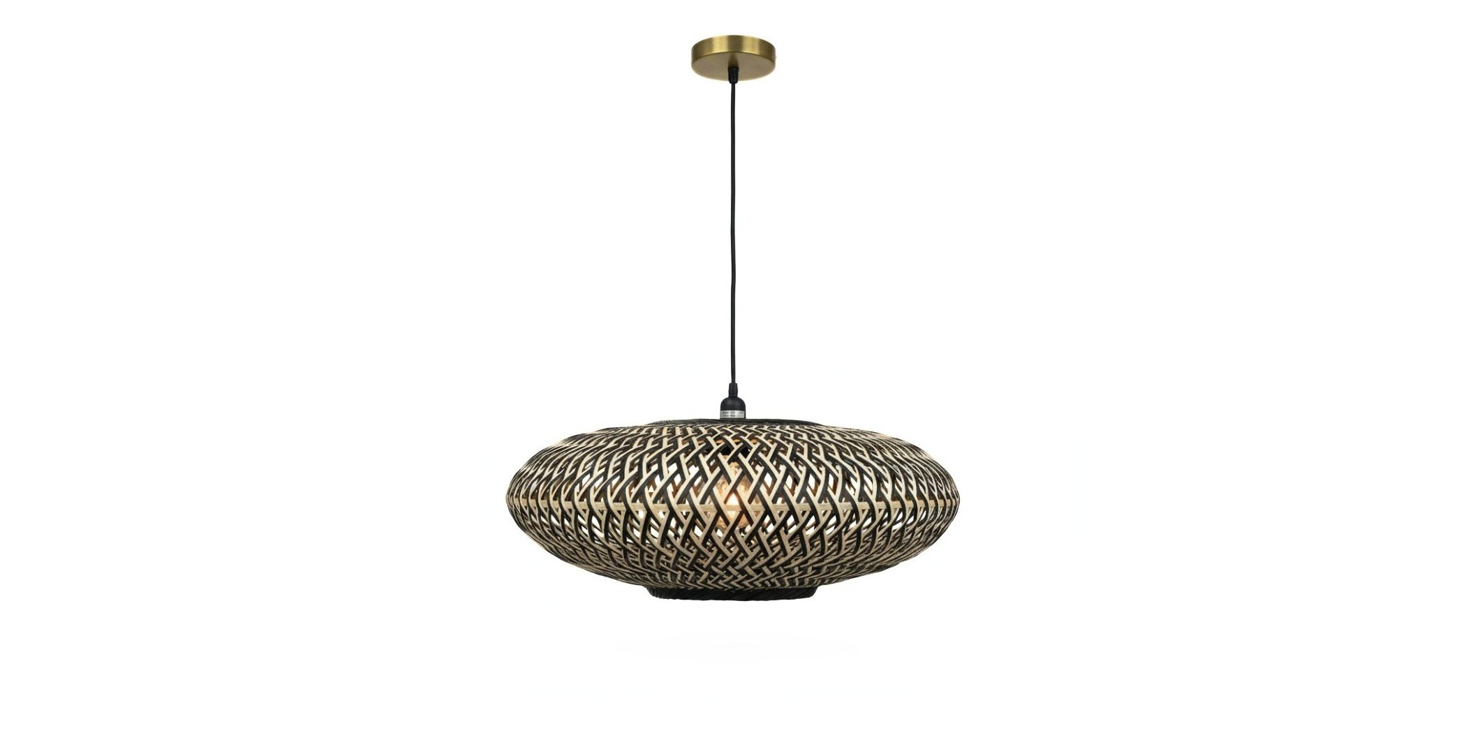 Pendant Lamp Rattan & Metal D55x20cm