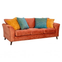 Urban 3 Seater Chaise in Orange Fabric