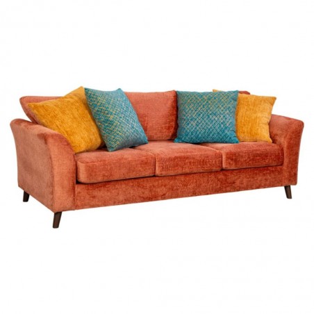 Urban 3 Seater Chaise in Orange Fabric
