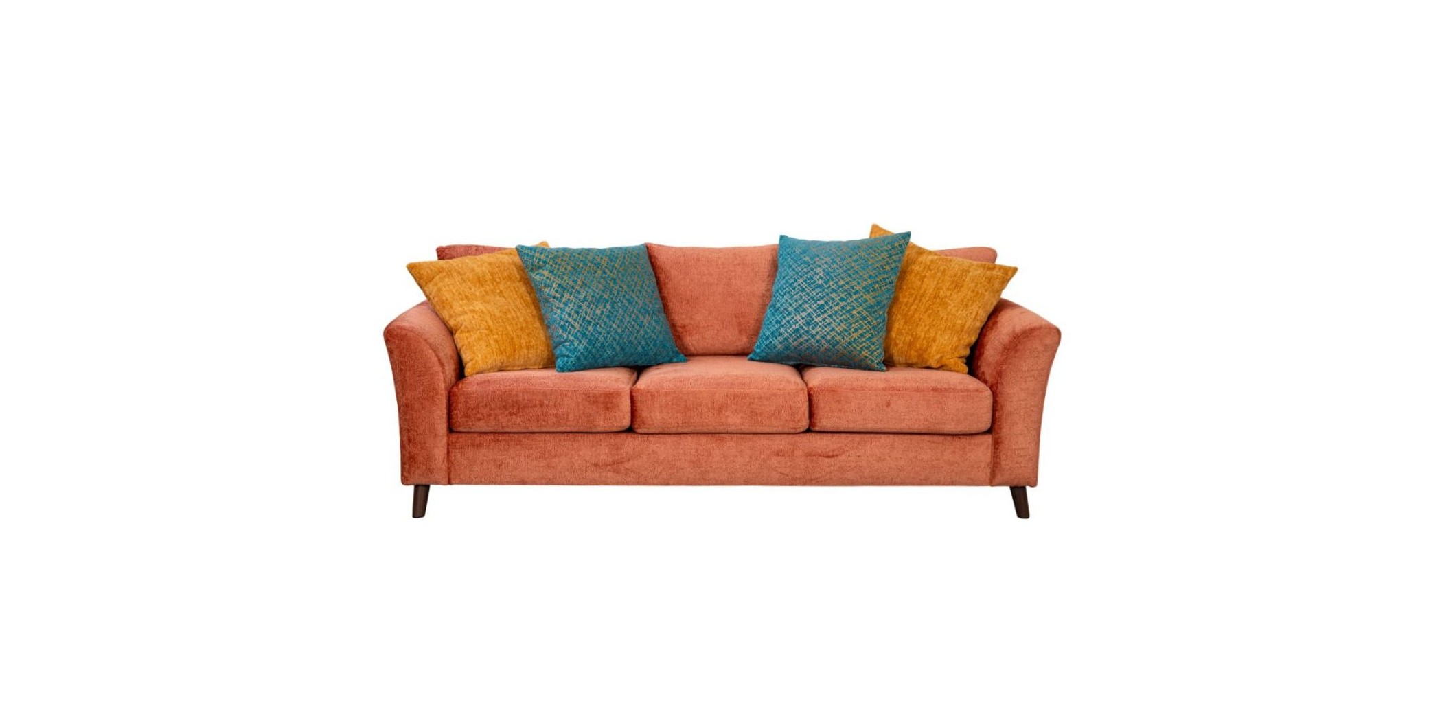 Urban 3 Seater Chaise in Orange Fabric