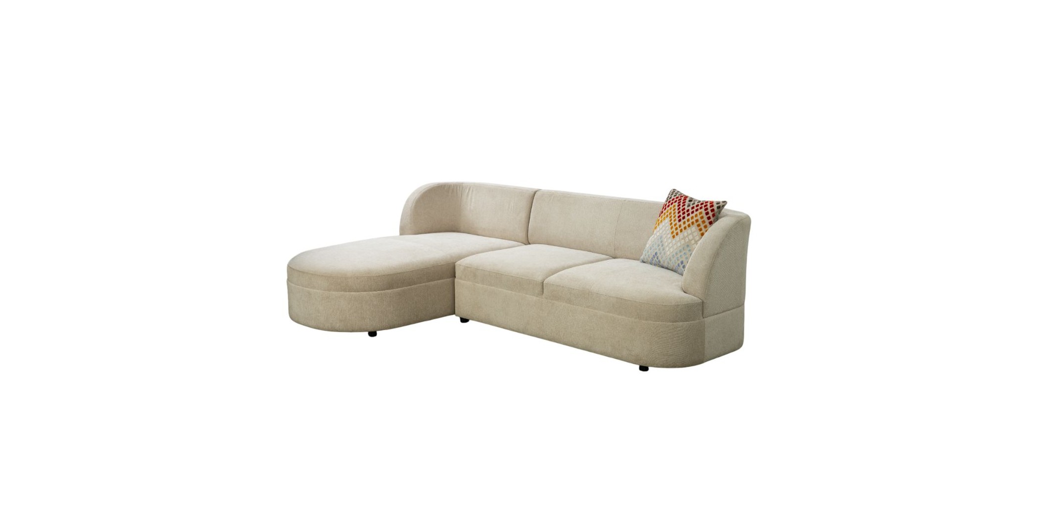 Juno LHF Chaise + RHF Arm 2 Str Fabric Beige