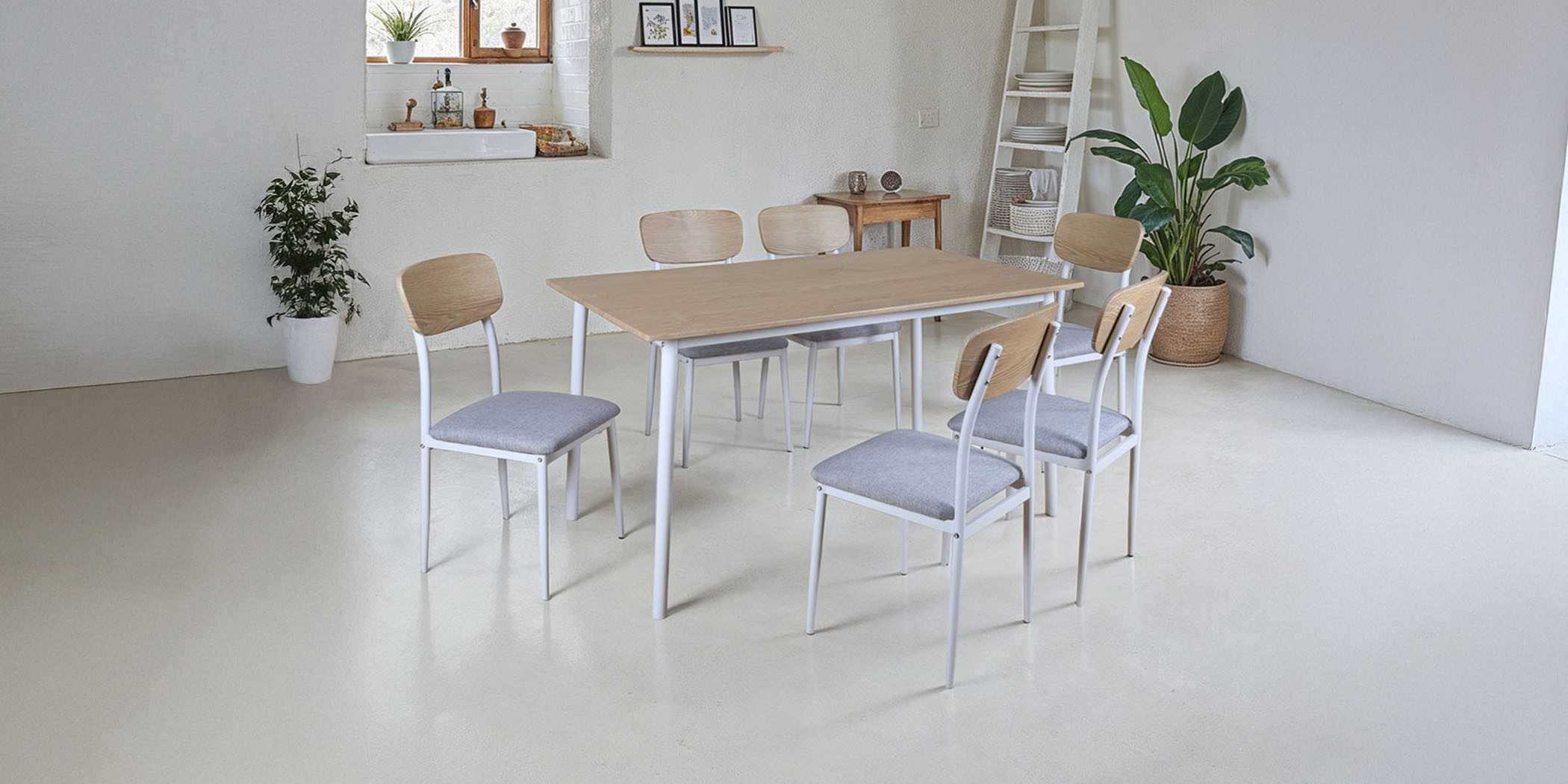 Cheelai Table and 6 Chairs Metal/MDF
